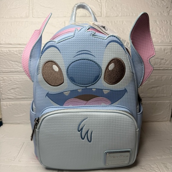 New Loungefly Disney Stitch Mini Backpack - Light Blue and Pink main image 5